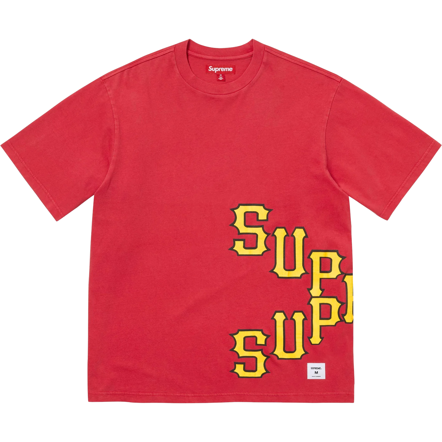 Cracked Spellout SS Top red front Cracked Spellout S/S Top Red - Image 1