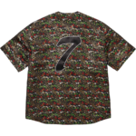 Floral Jacquard Baseball Jersey Black - Image 3