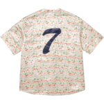 Floral Jacquard Baseball Jersey White - Image 2