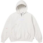 MM6 Maison Margiela Box Logo Zip Up Hooded Sweatshirt White