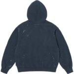 MM6 Maison Margiela Box Logo Zip Up Hooded Sweatshirt Navy - Image 3