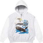 MM6 Maison Margiela Eagle Zip Up Hooded Sweatshirt Ash Grey