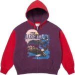 MM6 Maison Margiela Eagle Zip Up Hooded Sweatshirt Purple