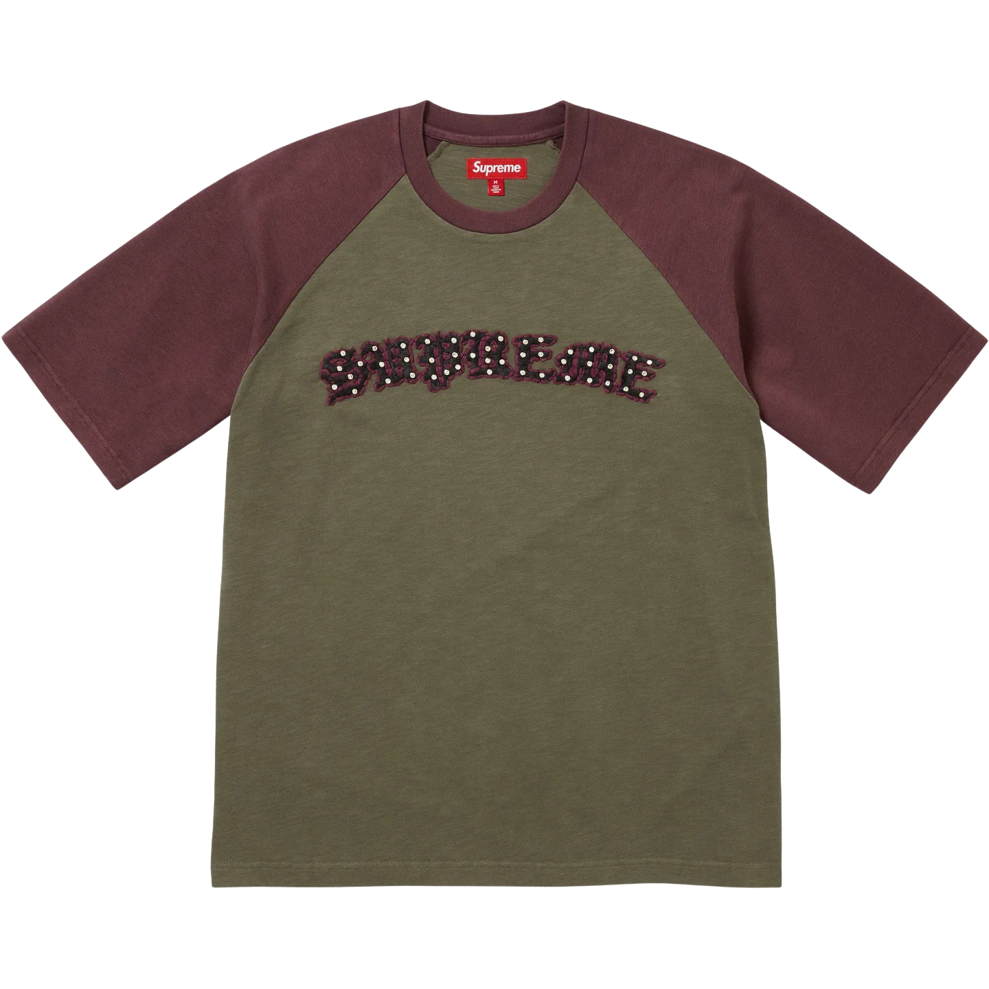 Rhinestone Raglan SS Top Olive Rhinestone Raglan S/S Top Olive - Image 1