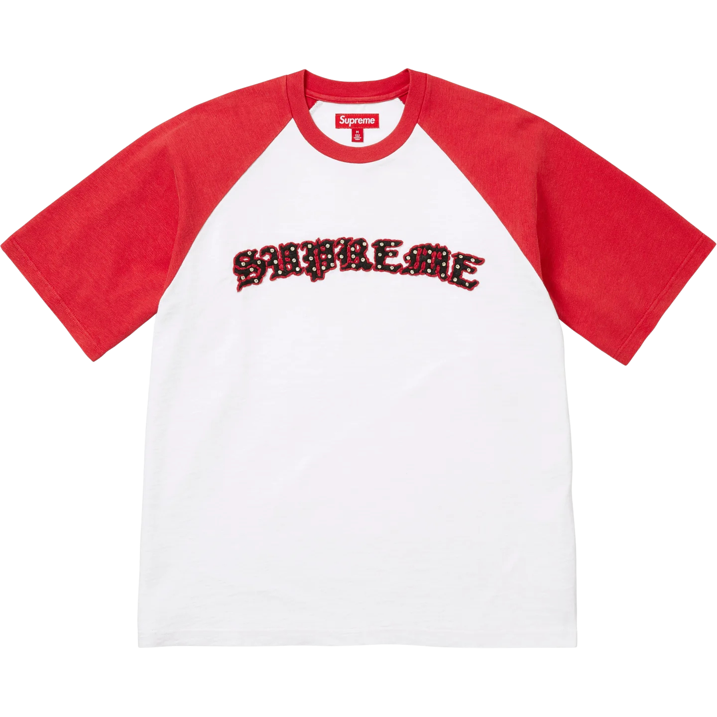 Rhinestone Raglan SS Top Red Rhinestone Raglan S/S Top Red - Image 1