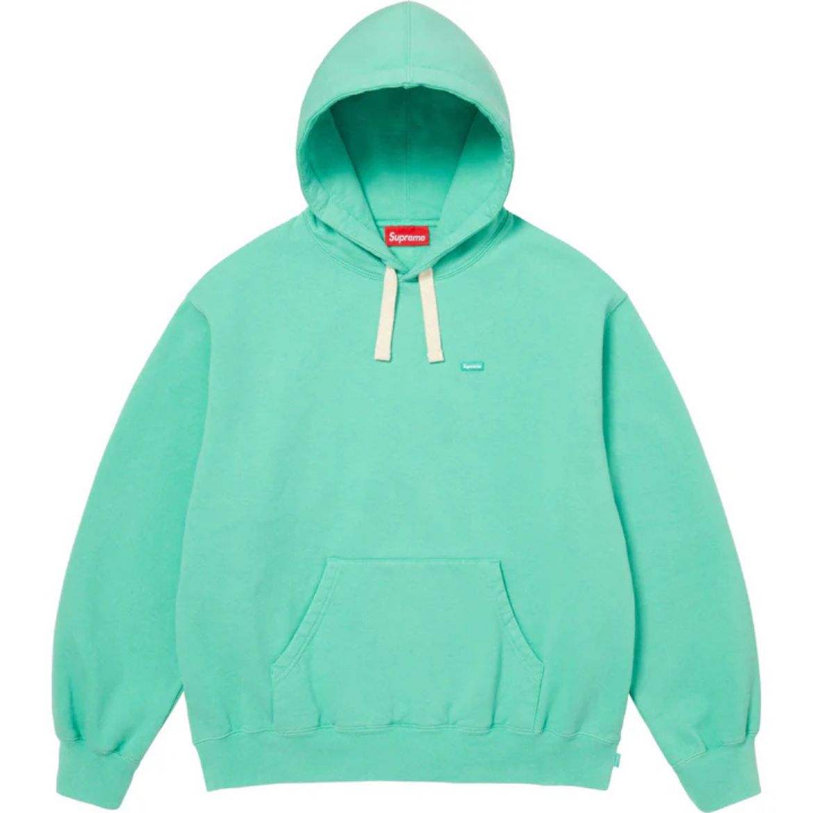 Small Box Drawcord Hooded Sweatshirt Mint front Small Box Drawcord Hooded Sweatshirt Mint - Image 1