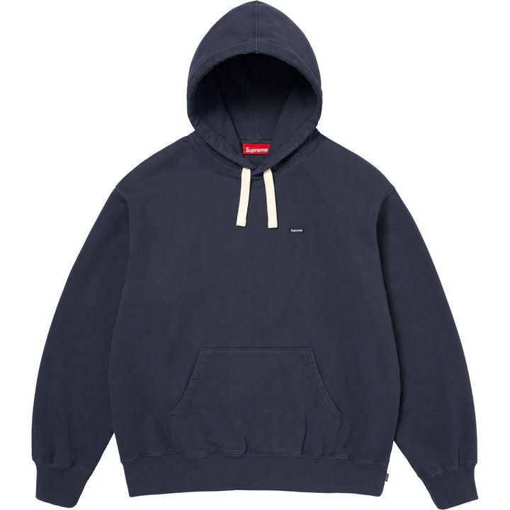 Small Box Drawcord Hooded Sweatshirt Navy front Small Box Drawcord Hooded Sweatshirt Navy - Image 1