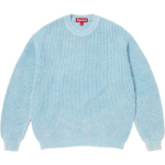 Washed Small Box Waffle Sweater Light Blue