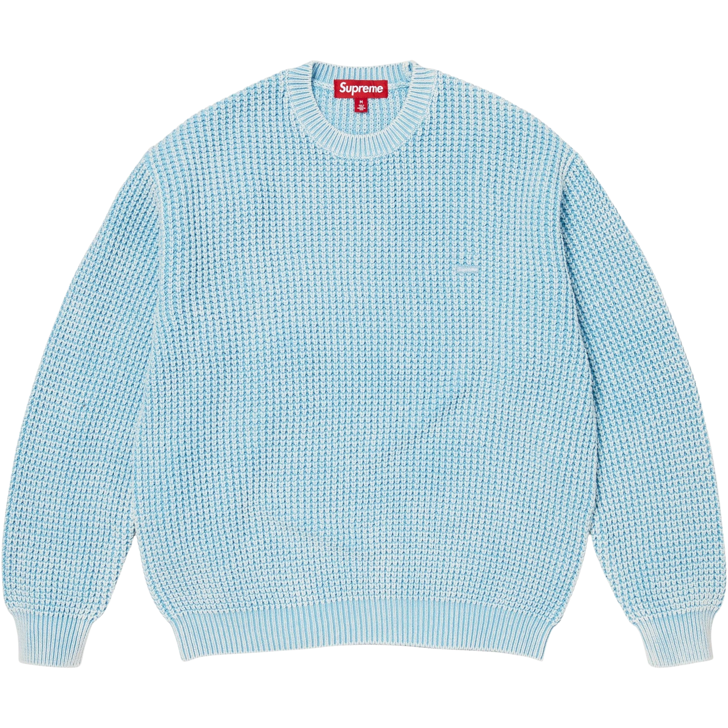 Washed Small Box Waffle Sweater Light Blue Washed Small Box Waffle Sweater Light Blue - Image 1