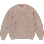 Washed Small Box Waffle Sweater Light Brown