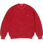 Washed Small Box Waffle Sweater Red