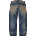 Distressed Loose Fit Selvedge Jean Washed Indigo - Image 2