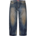 Distressed Loose Fit Selvedge Jean Washed Indigo